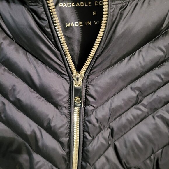 MICHAEL KORS GOOSE DOWN HOODED PUFFER JACKET SZ S - Picture 4 of 7